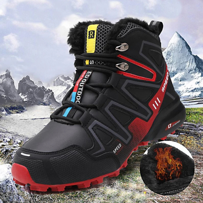Men’s Winter Hiking Boots with Warm Plush Lining and Non-Slip Sole