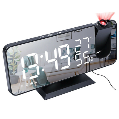 LED Projection Alarm Clock with Radio USB Charger Display
