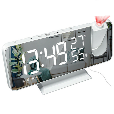 LED Projection Alarm Clock with Radio USB Charger Display