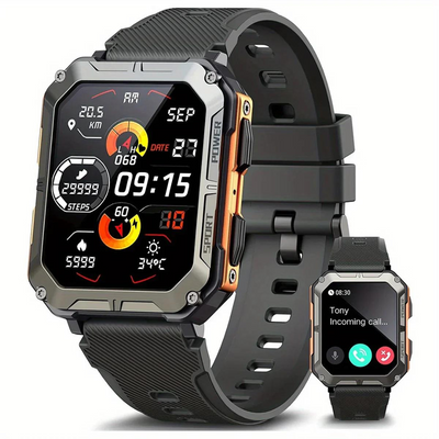 Rugged Smartwatch with Health Tracking & Calls