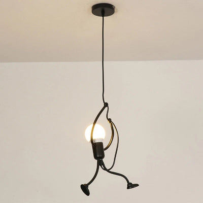 Cheerful Doll-Shaped Adjustable Pendant Light