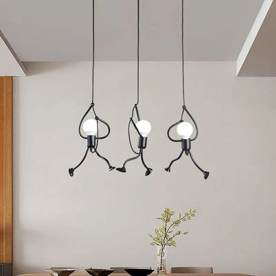 Cheerful Doll-Shaped Adjustable Pendant Light