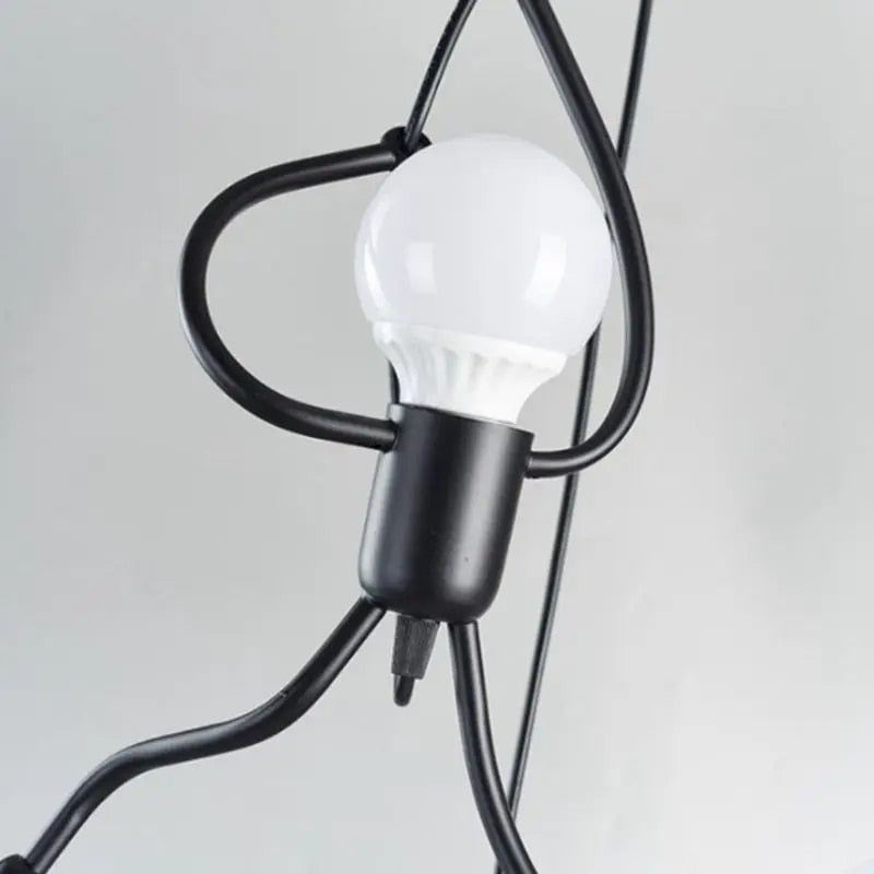 Cheerful Doll-Shaped Adjustable Pendant Light