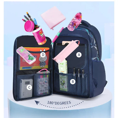Waterproof Ergonomic Backpack for Kids (Grades 3–6) – Unisex & Lightweight