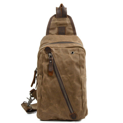 Men’s Canvas Sling Bag with Pockets
