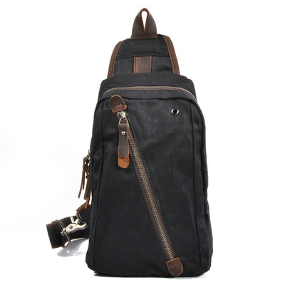 Men’s Canvas Sling Bag with Pockets