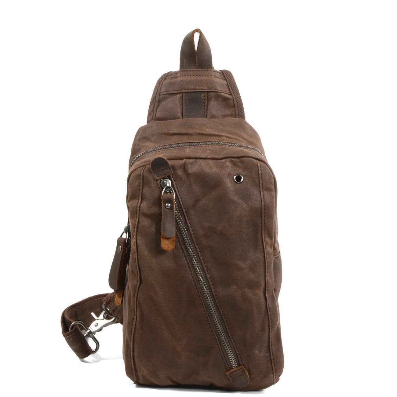 Men’s Canvas Sling Bag with Pockets