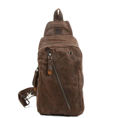Men’s Canvas Sling Bag with Pockets