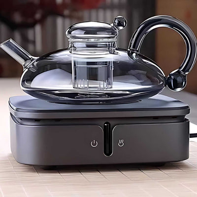 Glass Teapot Set with Built-In Filter and Cups