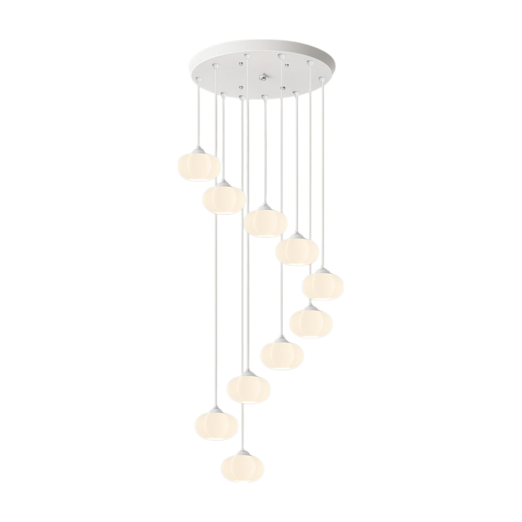 Cream Art Deco Staircase LED Chandelier