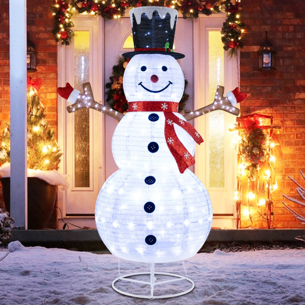 Illuminated Pop-up Christmas Snowman Decoration
