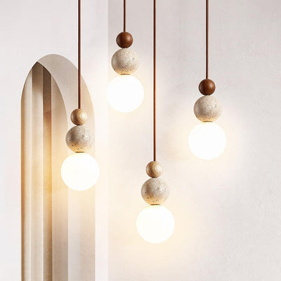 Natural Lava Stone Travertine Pendant Light