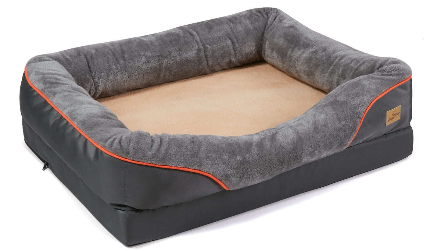 Large Orthopedic Dog Bed with Washable Cover – Gray