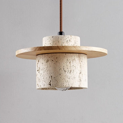 Travertine Hanging Light – Natural Stone Pendant Lamp