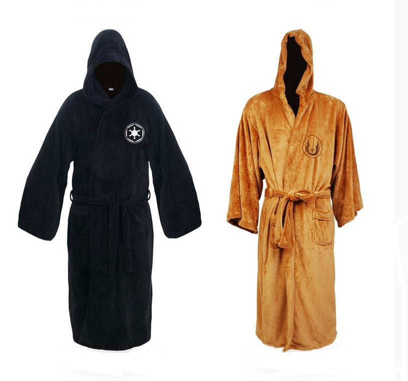 Men’s Long Flannel Bathrobe with Hood and Belt