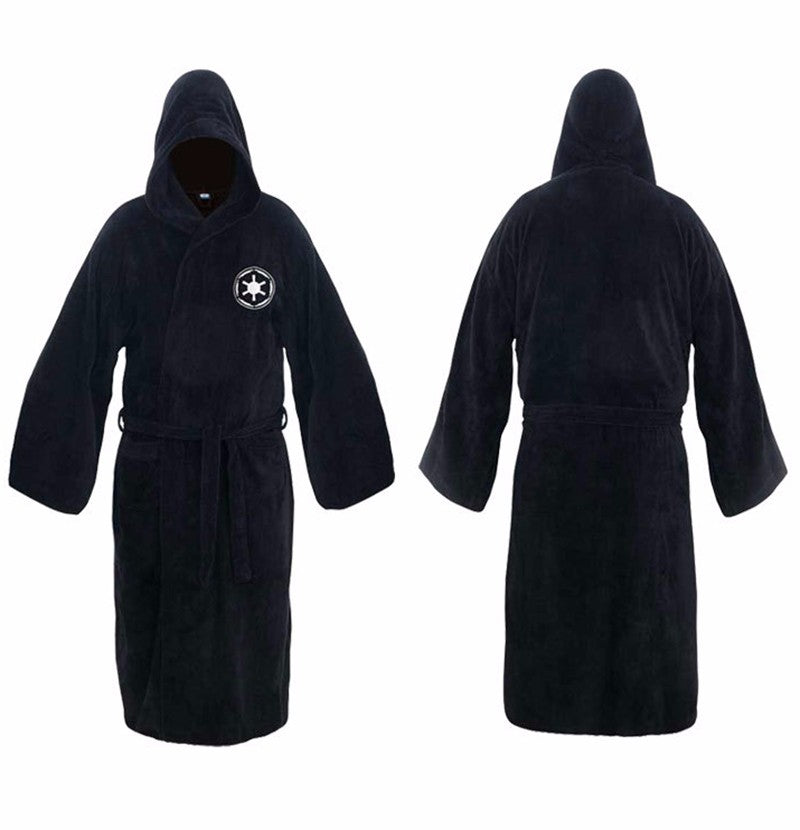 Men’s Long Flannel Bathrobe with Hood and Belt