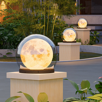 Solar Moon Pillar Light – Elegant Outdoor LED Lantern