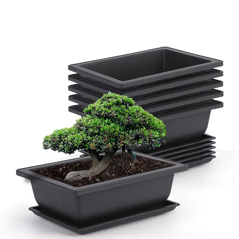 Rectangular Flower Planter with Saucer for Balcony