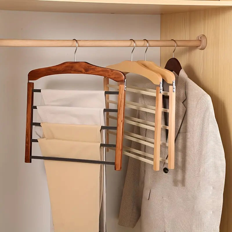 Multi-Bar Wooden Clothes Hanger with Premium Finish