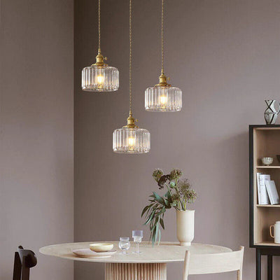 Vintage Glass Crystal Pendant Light E27