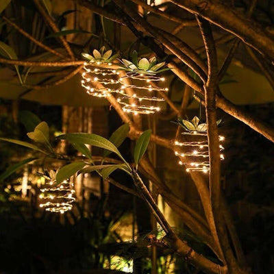 Solar Pineapple Garden Lantern with Warm LED Light 28cm