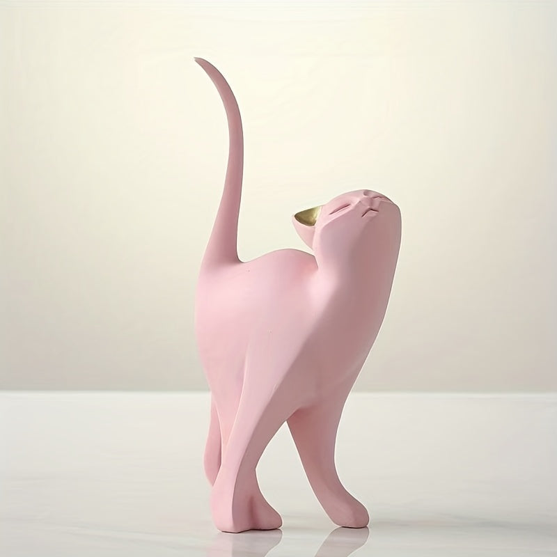 Modern Resin Cat Figurine – Nordic Style Decor