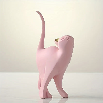 Modern Resin Cat Figurine – Nordic Style Decor