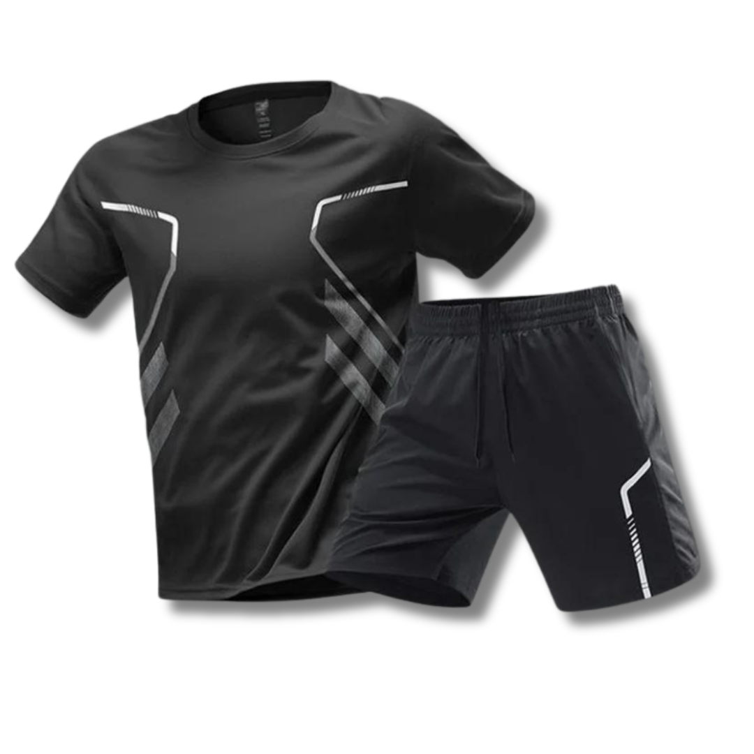 Men’s Sports Set Breathable T-Shirt and Shorts