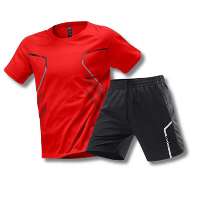 Men’s Sports Set Breathable T-Shirt and Shorts