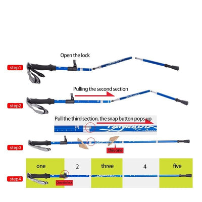 Collapsible Adjustable Trekking Poles for Hiking