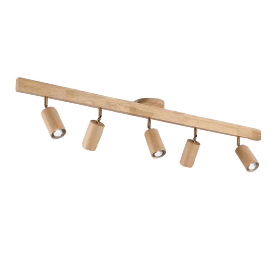 EcoLux Adjustable Wooden Ceiling Spotlight with LED Bulb Included