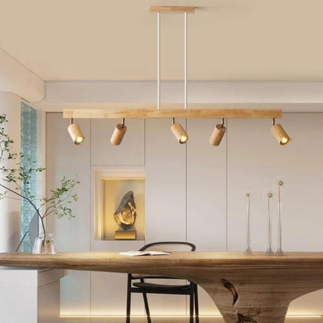 EcoLux Adjustable Wooden Ceiling Spotlight with LED Bulb Included