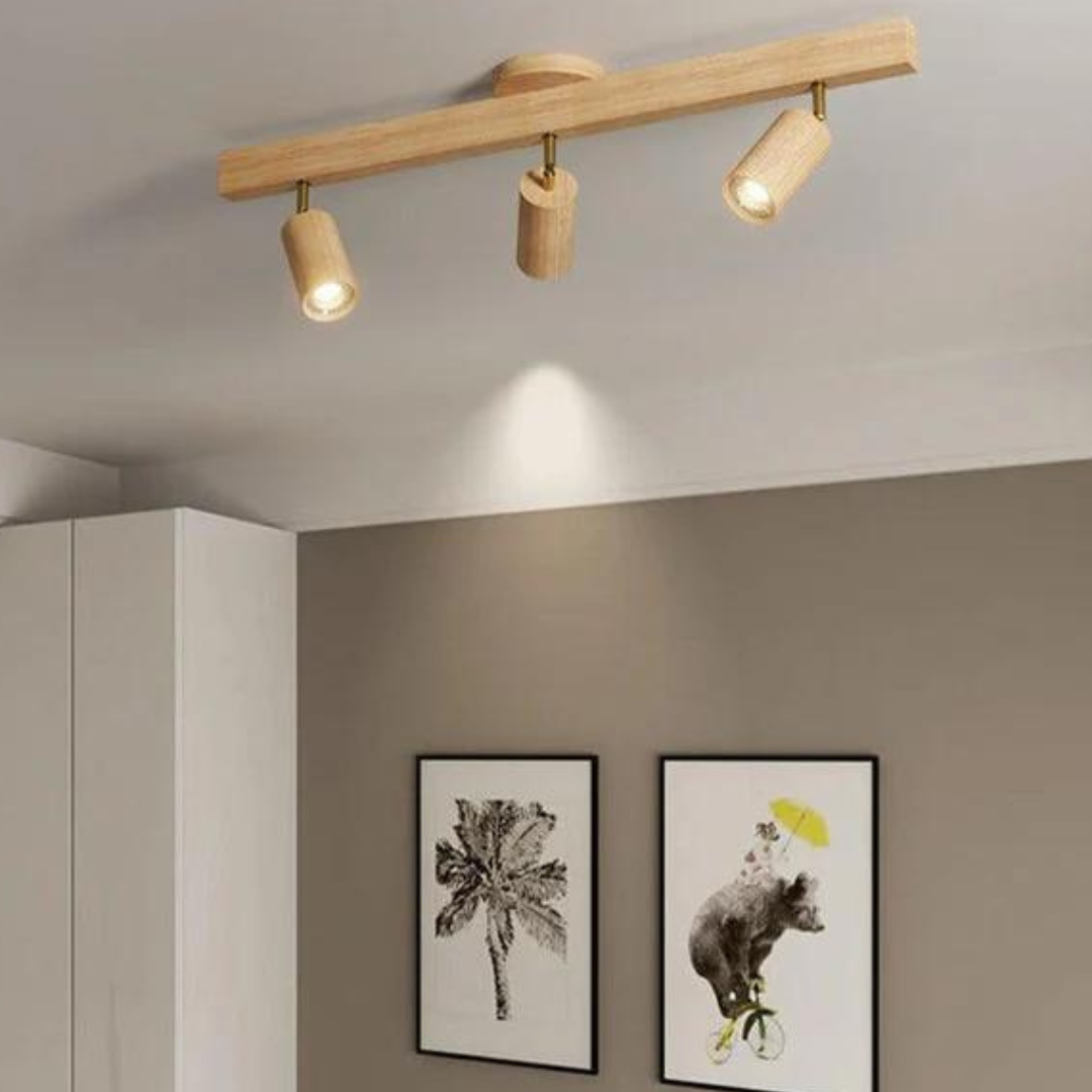 EcoLux Adjustable Wooden Ceiling Spotlight with LED Bulb Included