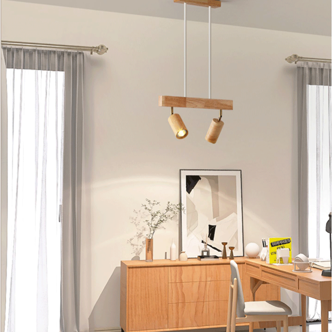 EcoLux Adjustable Wooden Ceiling Spotlight with LED Bulb Included