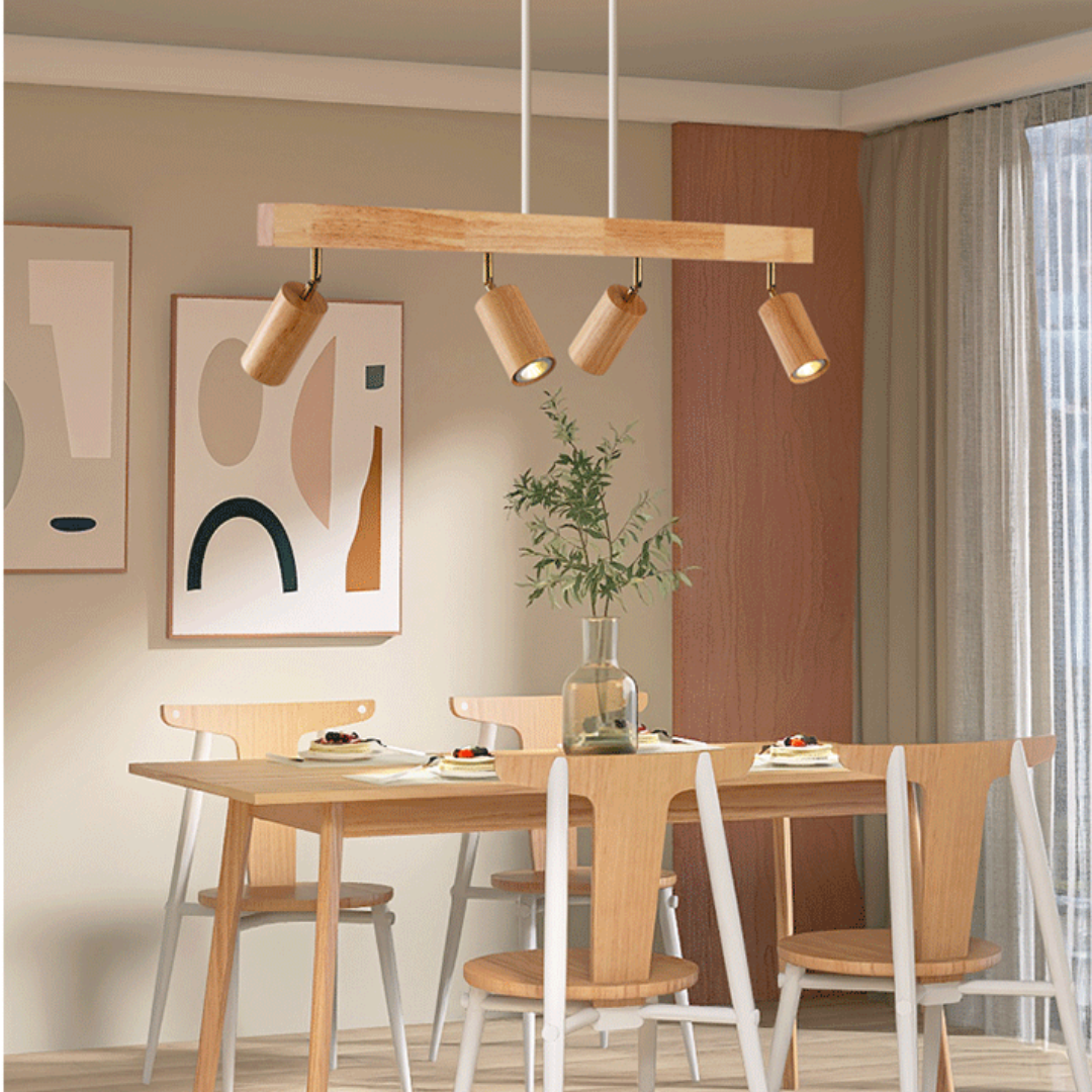 EcoLux Adjustable Wooden Ceiling Spotlight with LED Bulb Included