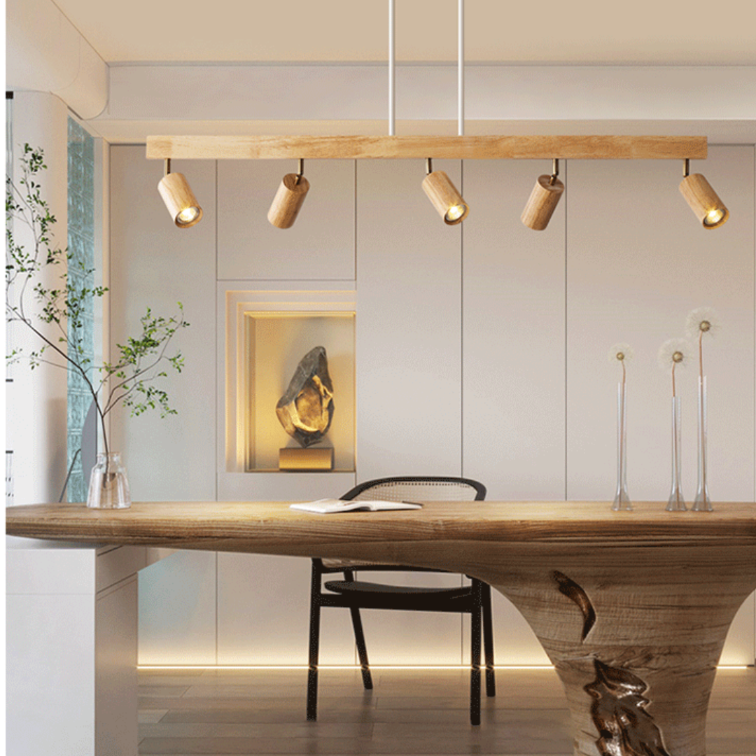 EcoLux Adjustable Wooden Ceiling Spotlight with LED Bulb Included