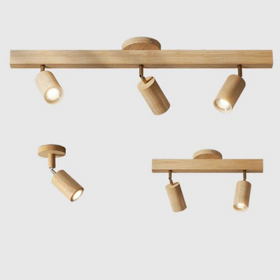 EcoLux Adjustable Wooden Ceiling Spotlight with LED Bulb Included