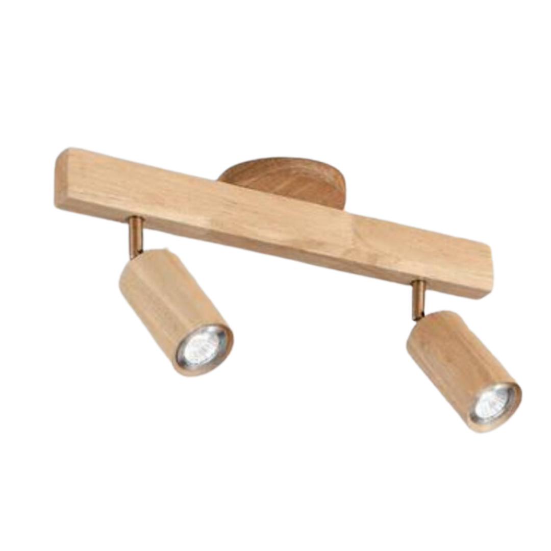 EcoLux Adjustable Wooden Ceiling Spotlight with LED Bulb Included
