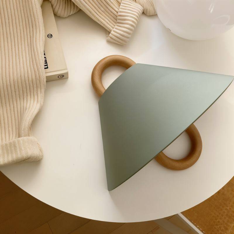 Wooden Wall Lamp with Fabric Shade – Warm Light