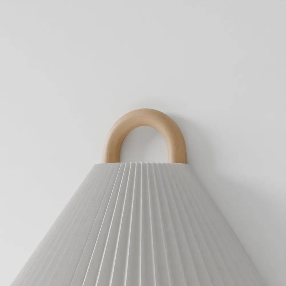 Wooden Wall Lamp with Fabric Shade – Warm Light