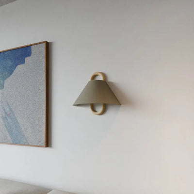 Wooden Wall Lamp with Fabric Shade – Warm Light