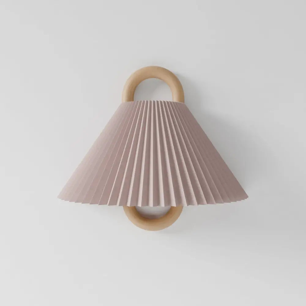 Wooden Wall Lamp with Fabric Shade – Warm Light