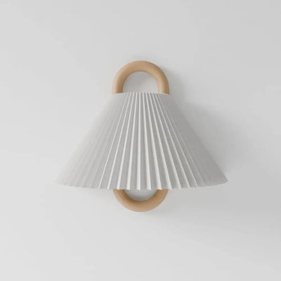 Wooden Wall Lamp with Fabric Shade – Warm Light