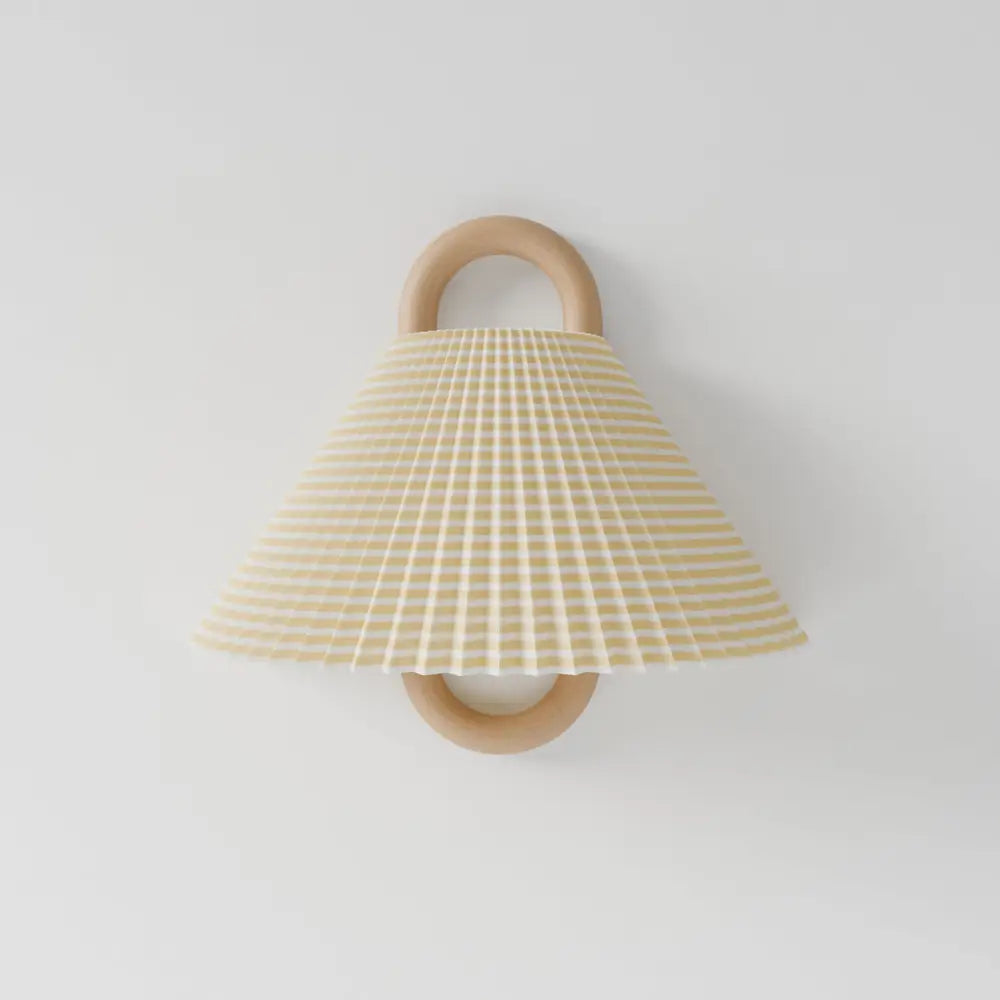 Wooden Wall Lamp with Fabric Shade – Warm Light
