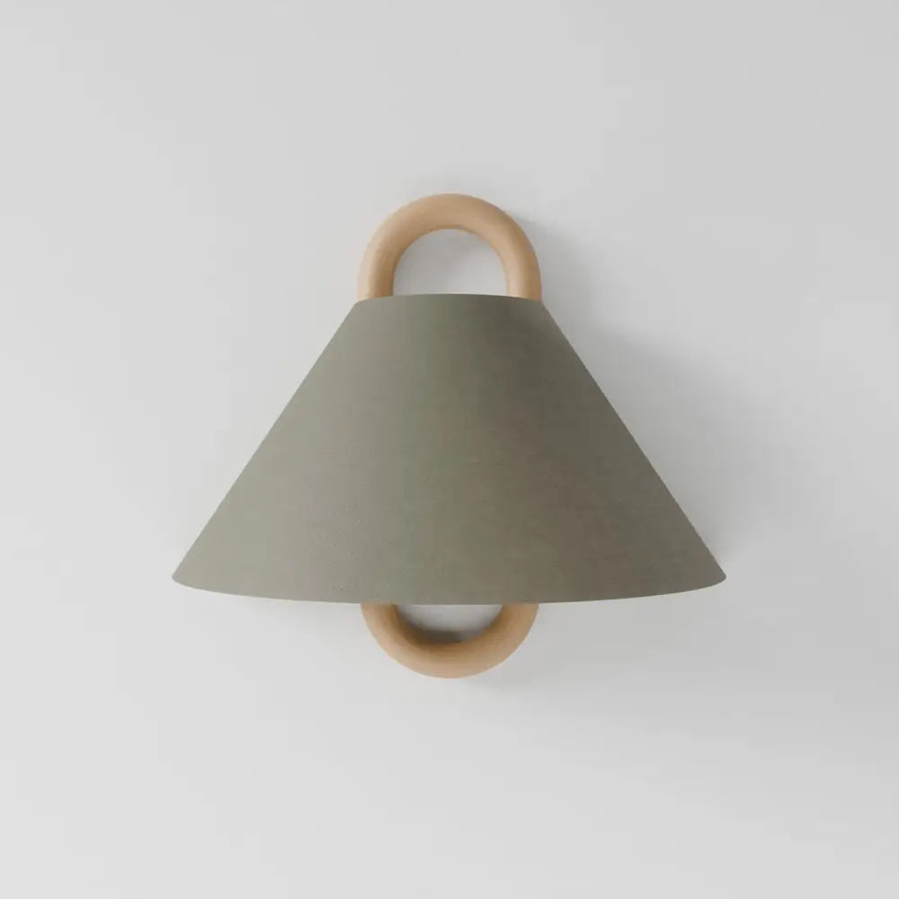Wooden Wall Lamp with Fabric Shade – Warm Light