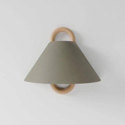 Wooden Wall Lamp with Fabric Shade – Warm Light