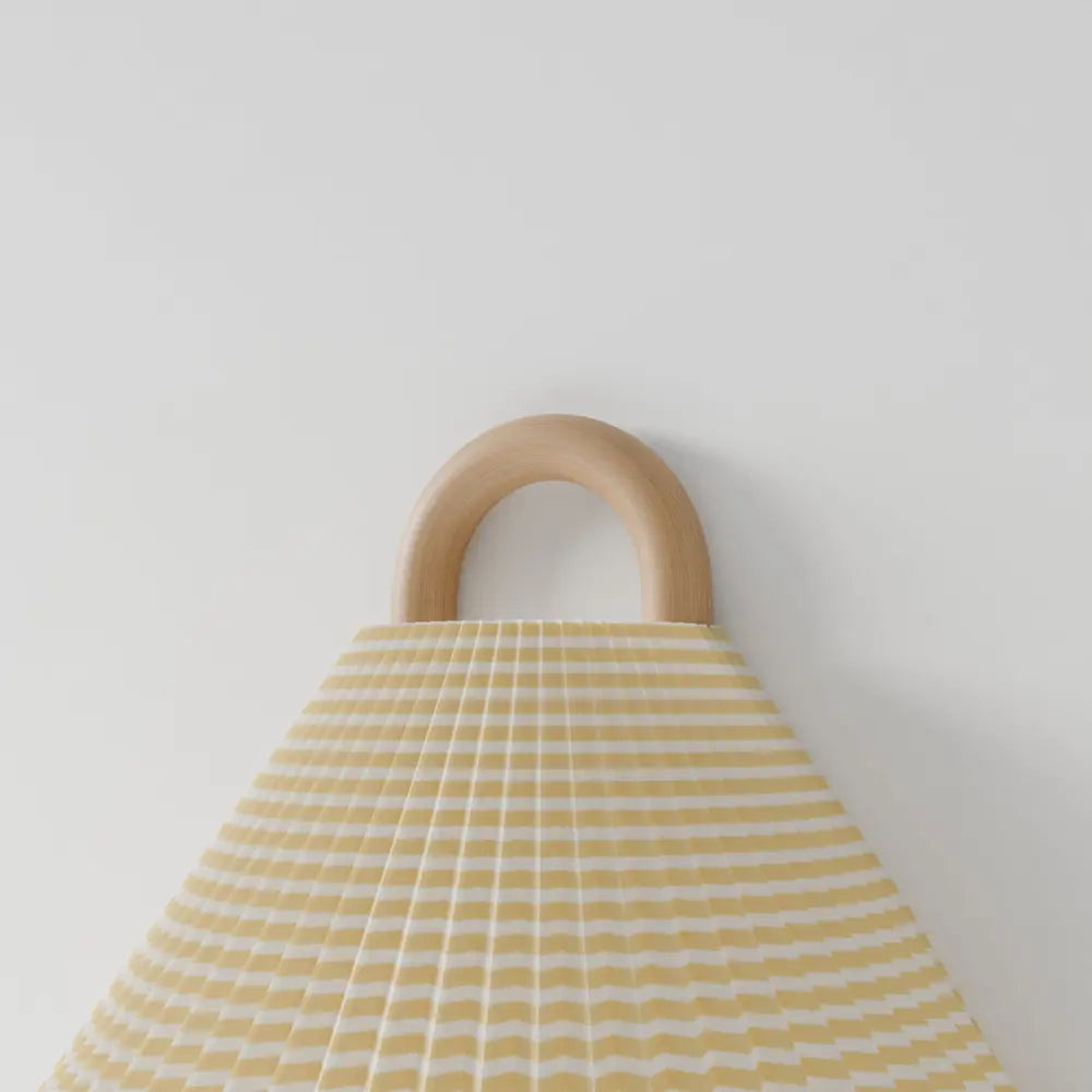 Wooden Wall Lamp with Fabric Shade – Warm Light