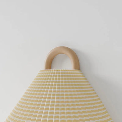 Wooden Wall Lamp with Fabric Shade – Warm Light