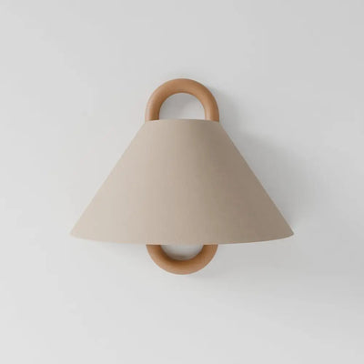 Wooden Wall Lamp with Fabric Shade – Warm Light