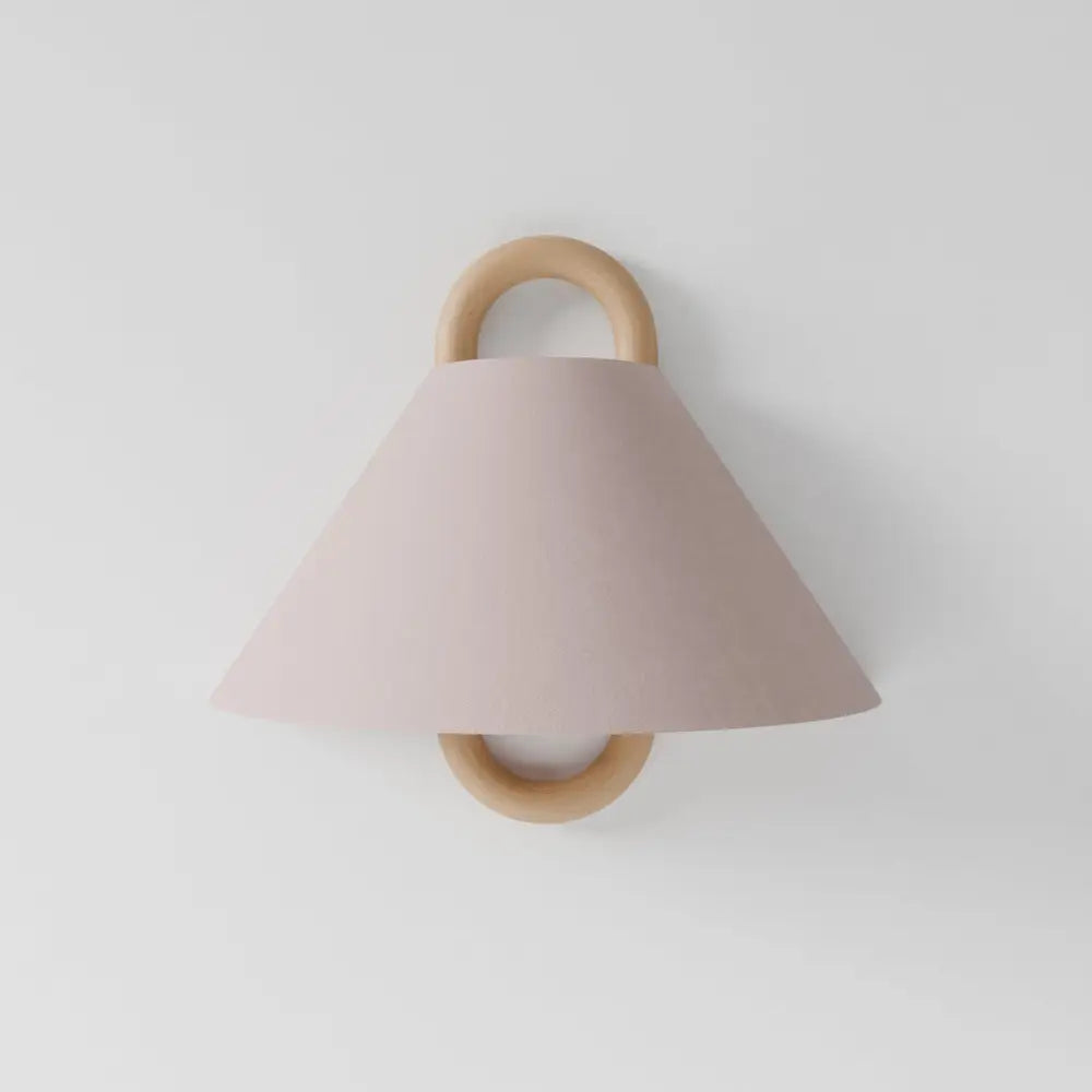 Wooden Wall Lamp with Fabric Shade – Warm Light